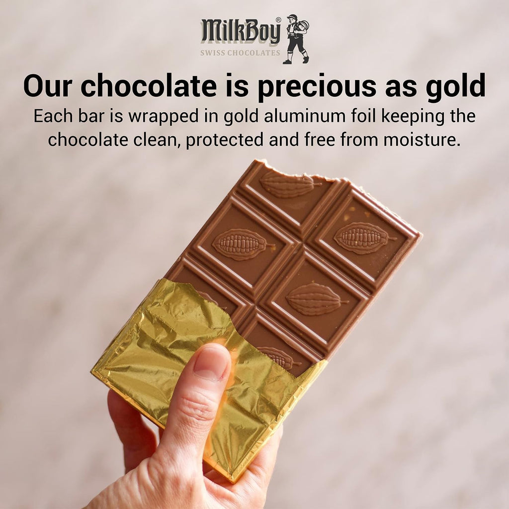 Milkboy Swiss Alpine Milk Chocolate Caramel Bar, Case of 10, 3 Ounce Bars