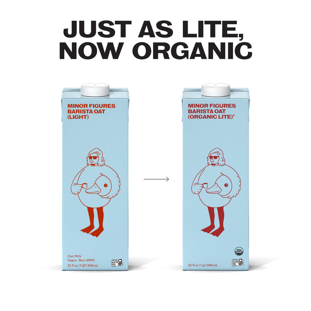 Minor Figures Organic Light Oat Milk, Case of 6, 32 Fluid Ounce Cartons