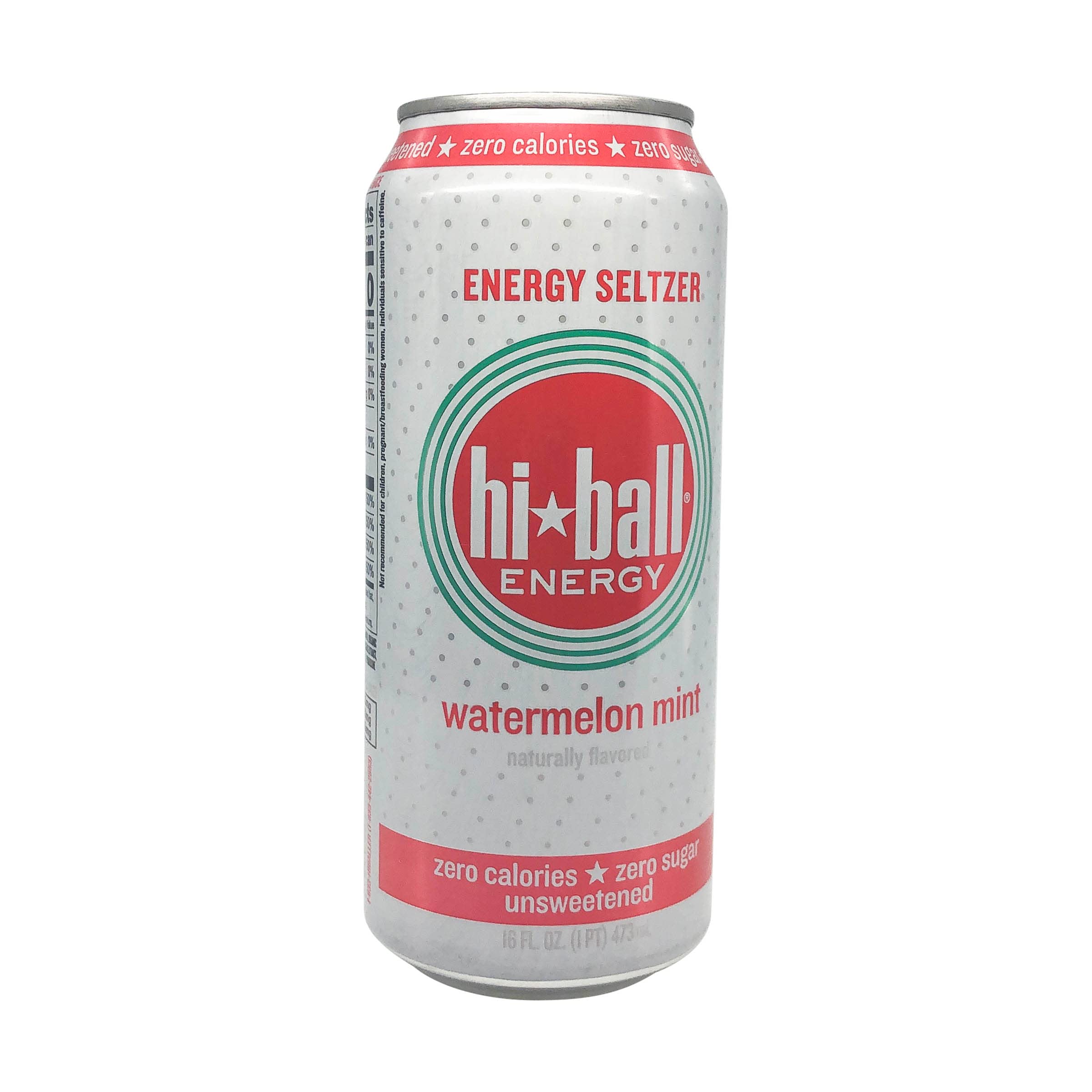 Hiball Watermelon Mint Sparkling Water Energy Drink, Case of 12, 16 Fl Oz