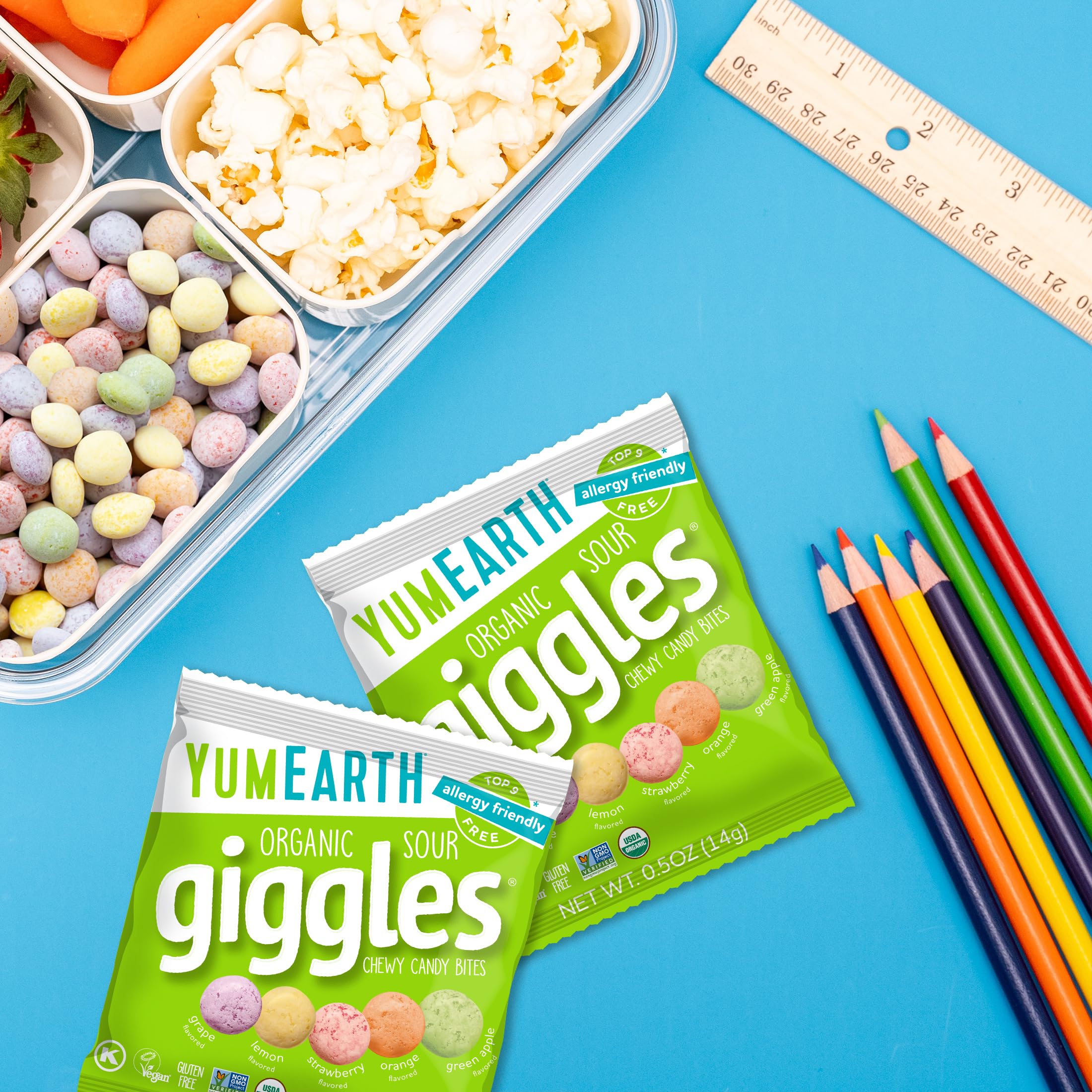 YumEarth Organic Sour Giggles Snack Pack, Case of 6, 7.5 Oz, 15 Count