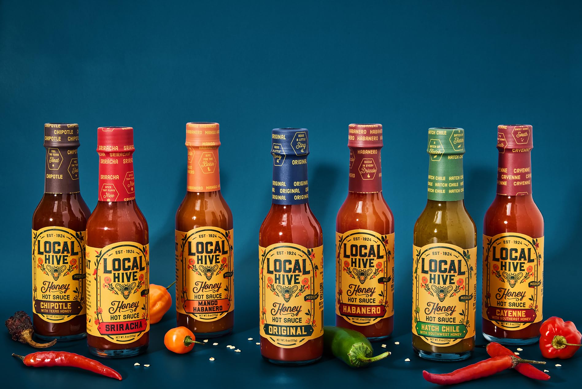 Local Hive Habanero Honey Hot Sauce, Case Of 6, 6 Fl Oz
