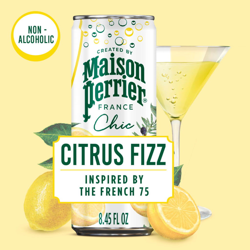 Maison Perrier Chic Citrus Fizz Sparkling Beverage, Case of 6, 4 Pack, 8.5 Fluid Ounce