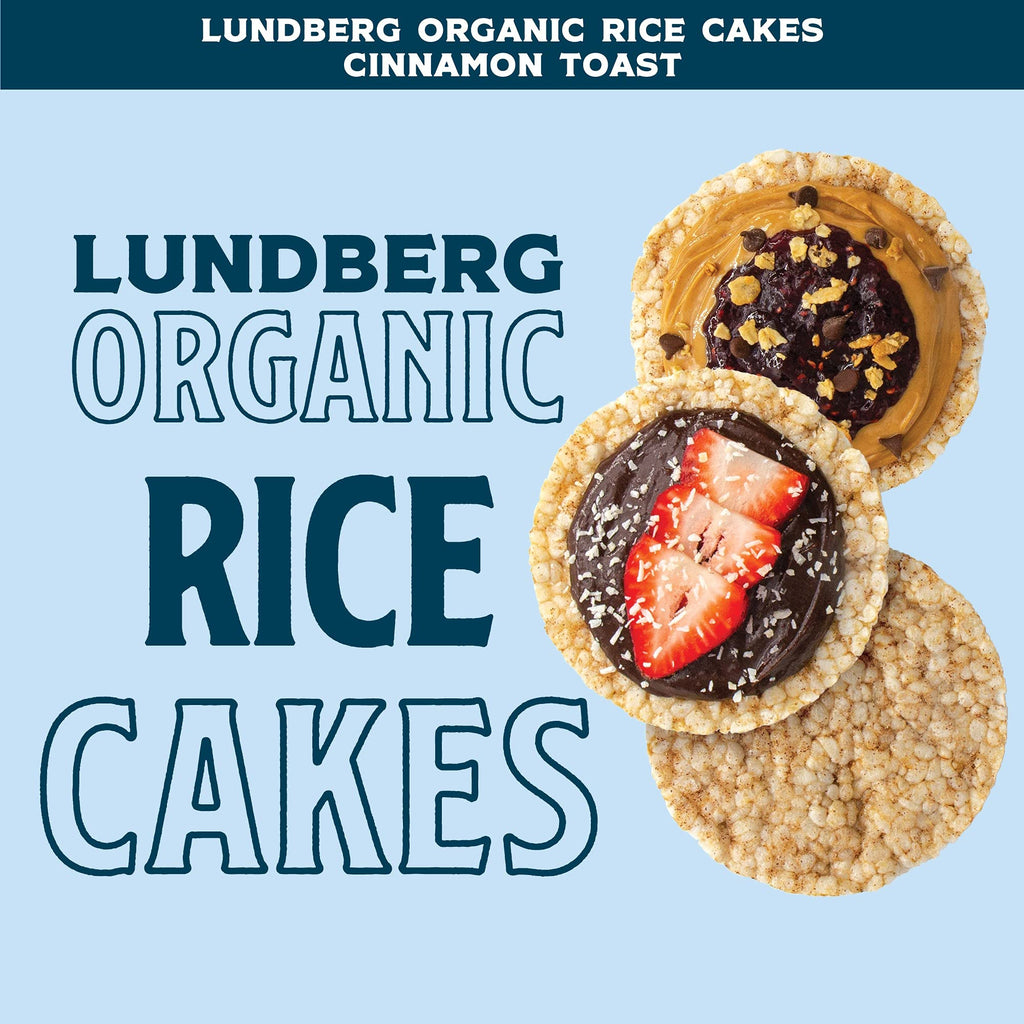 Lundberg Family Farms Organic Cinnamon Toast Rice Cakes, Case Of 6, 8.9 Oz