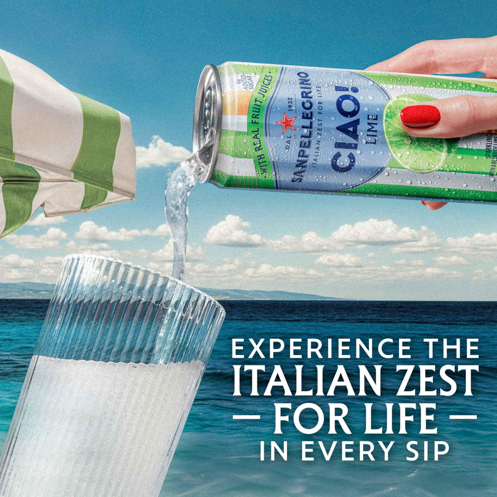 Sanpellegrino CIAO Lime Sparkling Water, Case Of 4, 6 Count, 11.15 Fl Oz