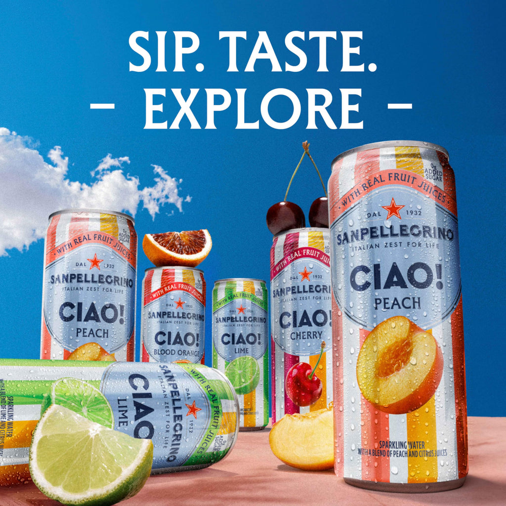 Sanpellegrino CIAO Lime Sparkling Water, Case Of 4, 6 Count, 11.15 Fl Oz