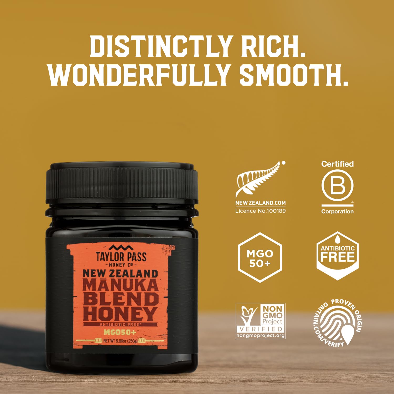 Taylor Pass Honey Manuka Honey Blend, Case Of 6, 8.83 Oz