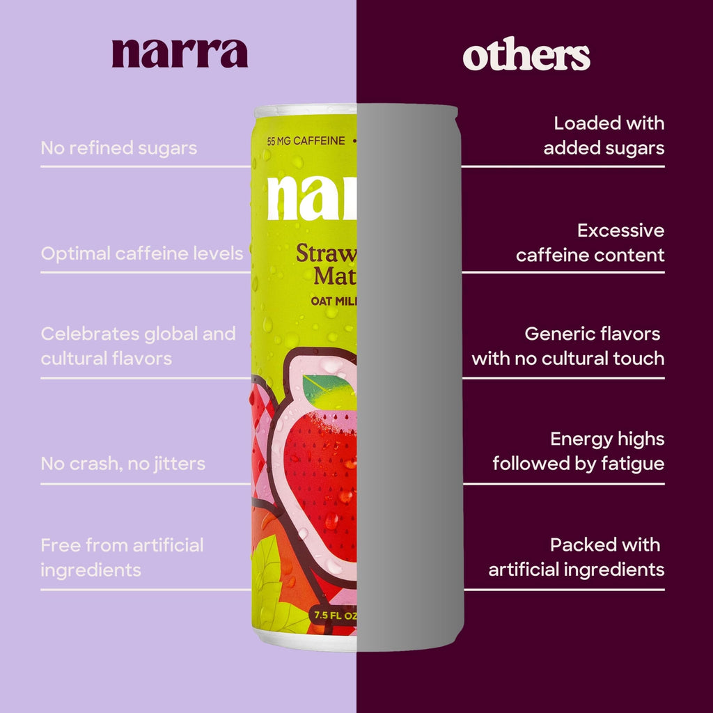 Narra Strawberry Oat Milk Latte, Case of 12, 7.5 fl oz Cans
