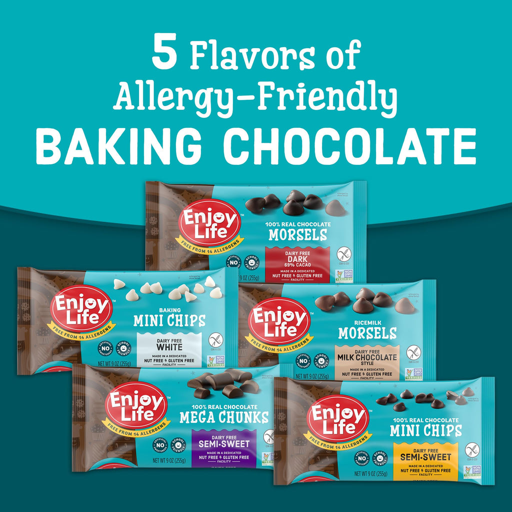 Enjoy Life Semi-Sweet Mega Chocolate Chunks, Case of 12, 9 Ounce Bags