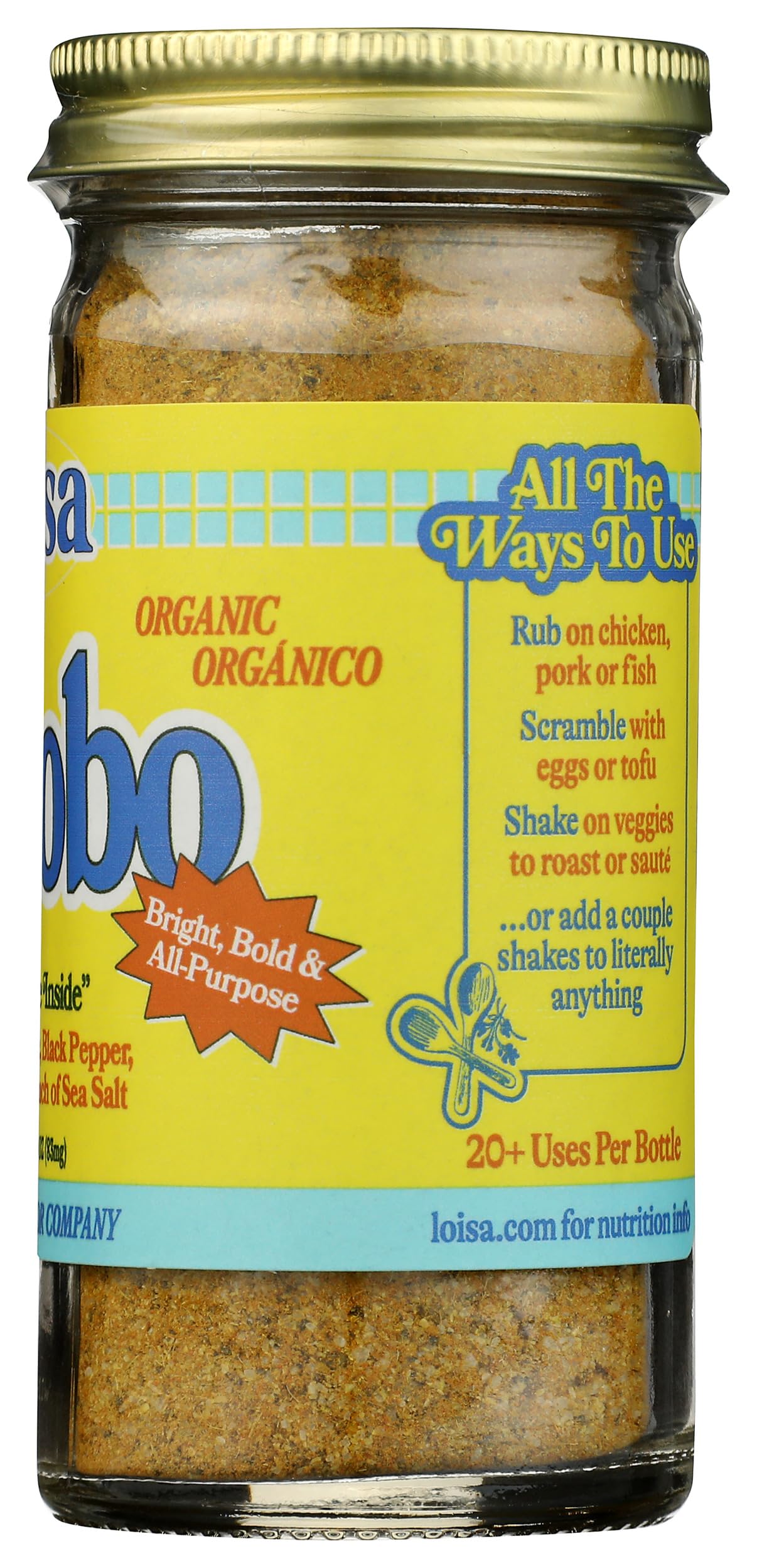 Loisa Organic Adobo Seasoning, Case of 6, 2.9 Ounce Shakers