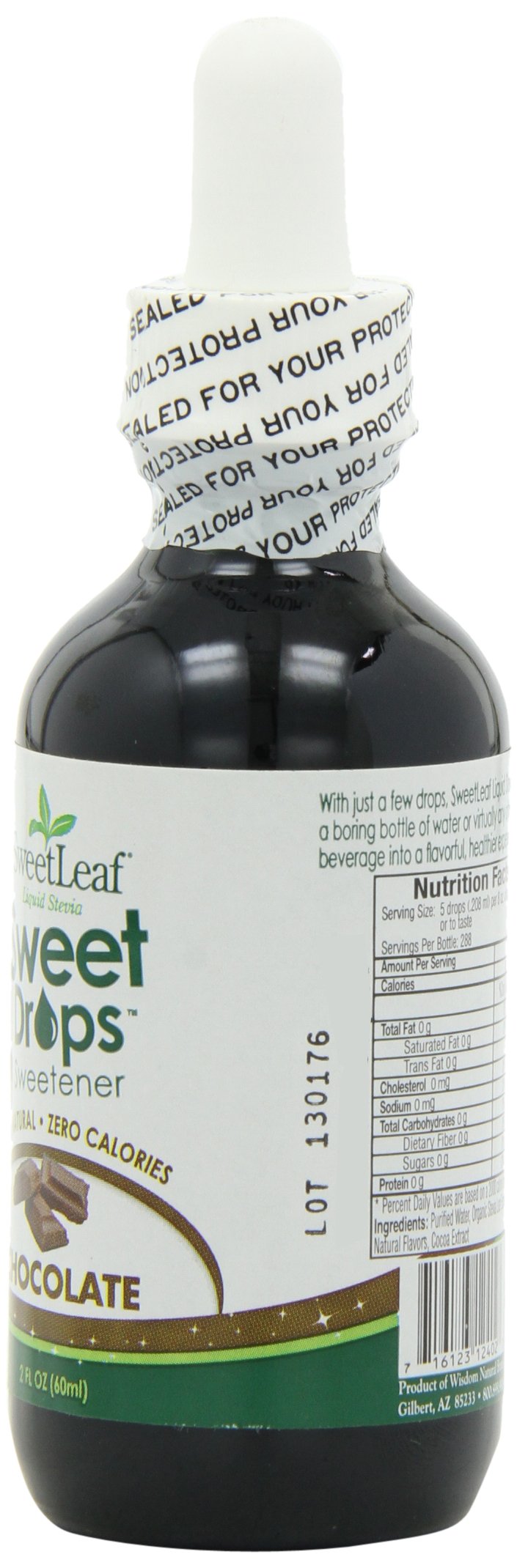 SweetLeaf Sweet Drops Chocolate Liquid Sweetener, Case of 6, 2 Fluid Ounce Bottles