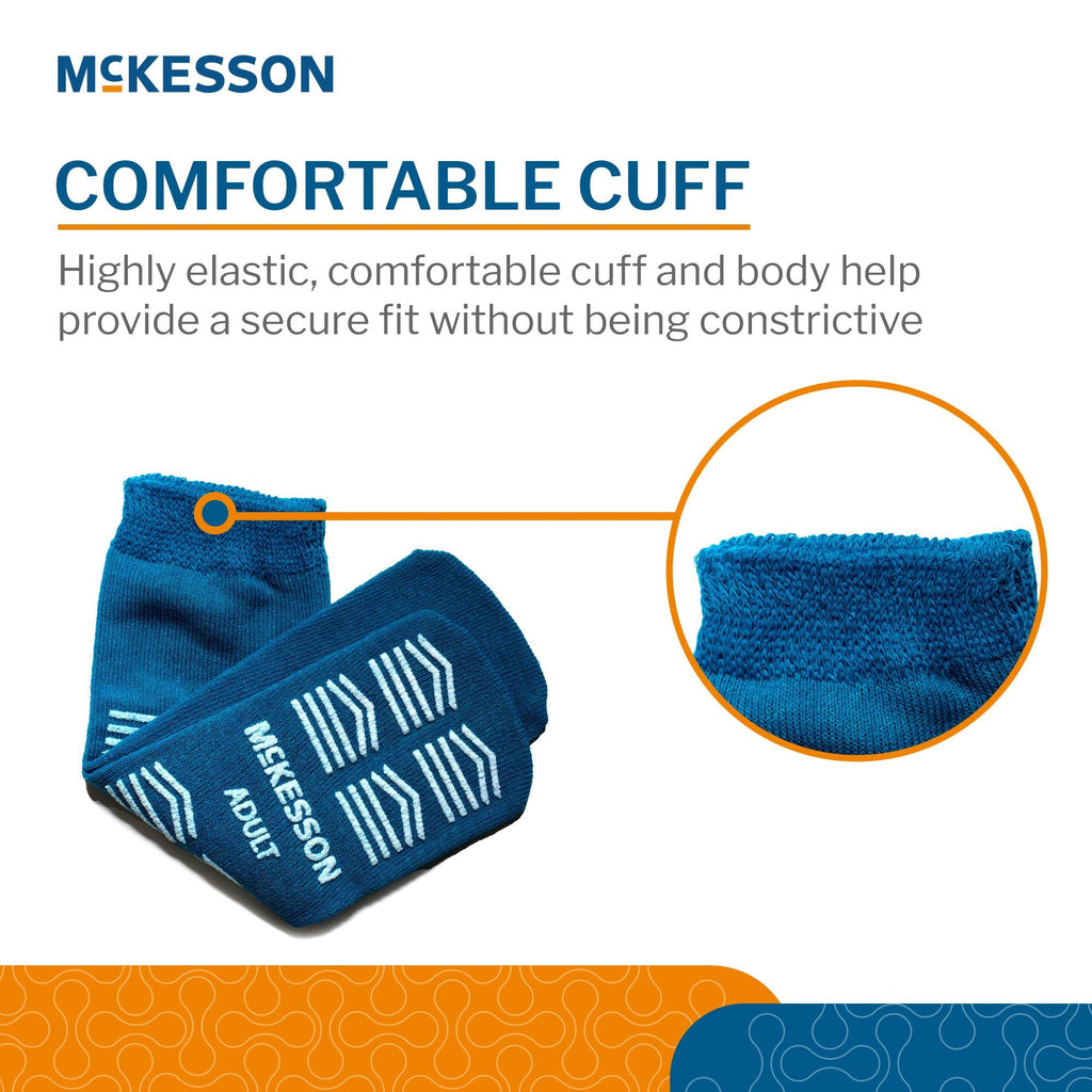 Slipper Socks McKesson Unisex Adult Large Single Tread Single Patient Use Teal 16-A-SCE1