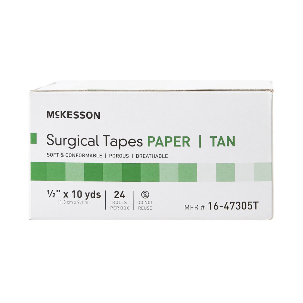 McKesson Paper Medical Tape, 1/2 Inch x 10 Yard, Tan 16-47305T