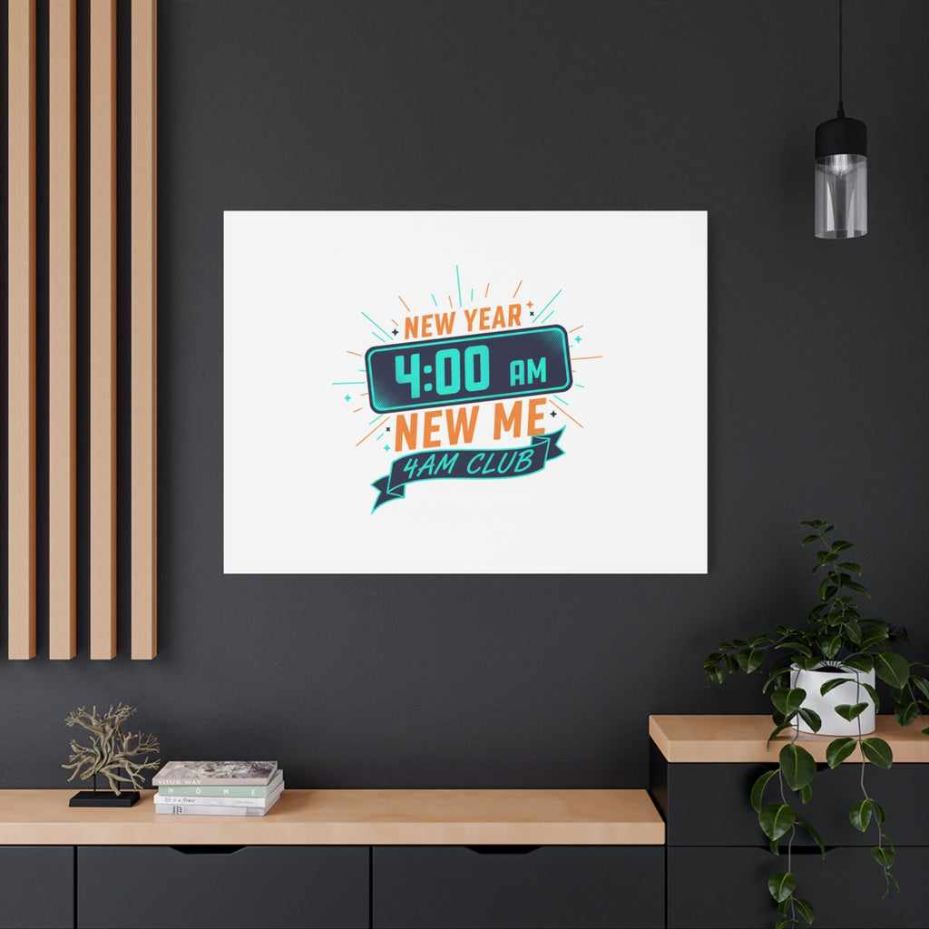 4AM Club New Year Graphic Canvas | Holiday Party Novelty, Festive New Year Decor