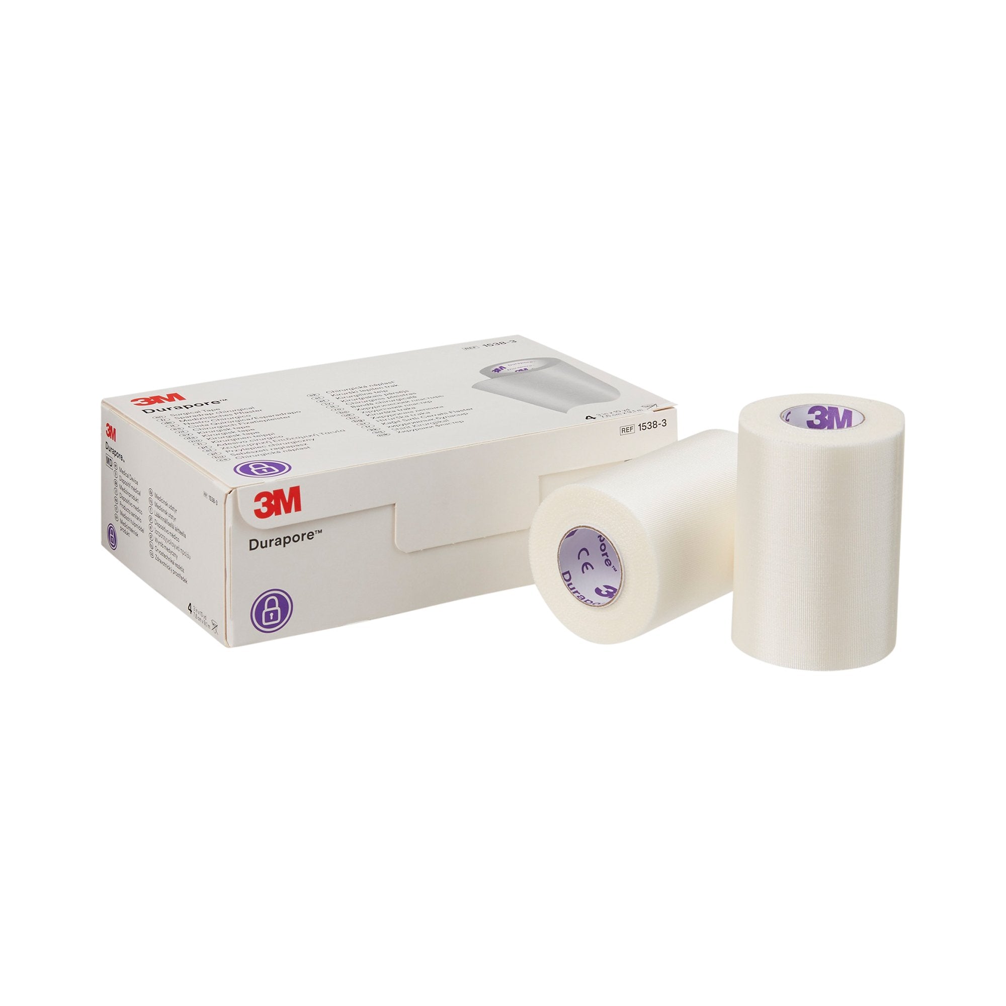 3M™ Durapore™ Silk-Like Cloth Medical Tape, 3 Inch x 10 Yard, White 1538-3