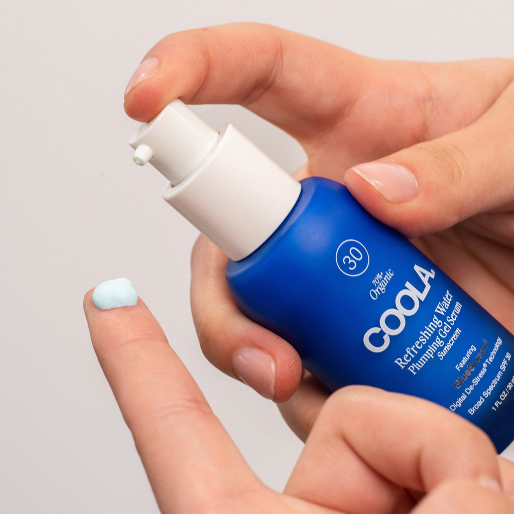 Facial Moisturizer with Sunscreen COOLA® Refreshing Water Plumping Gel 1 oz. Pump Bottle Unscented Gel CL10696