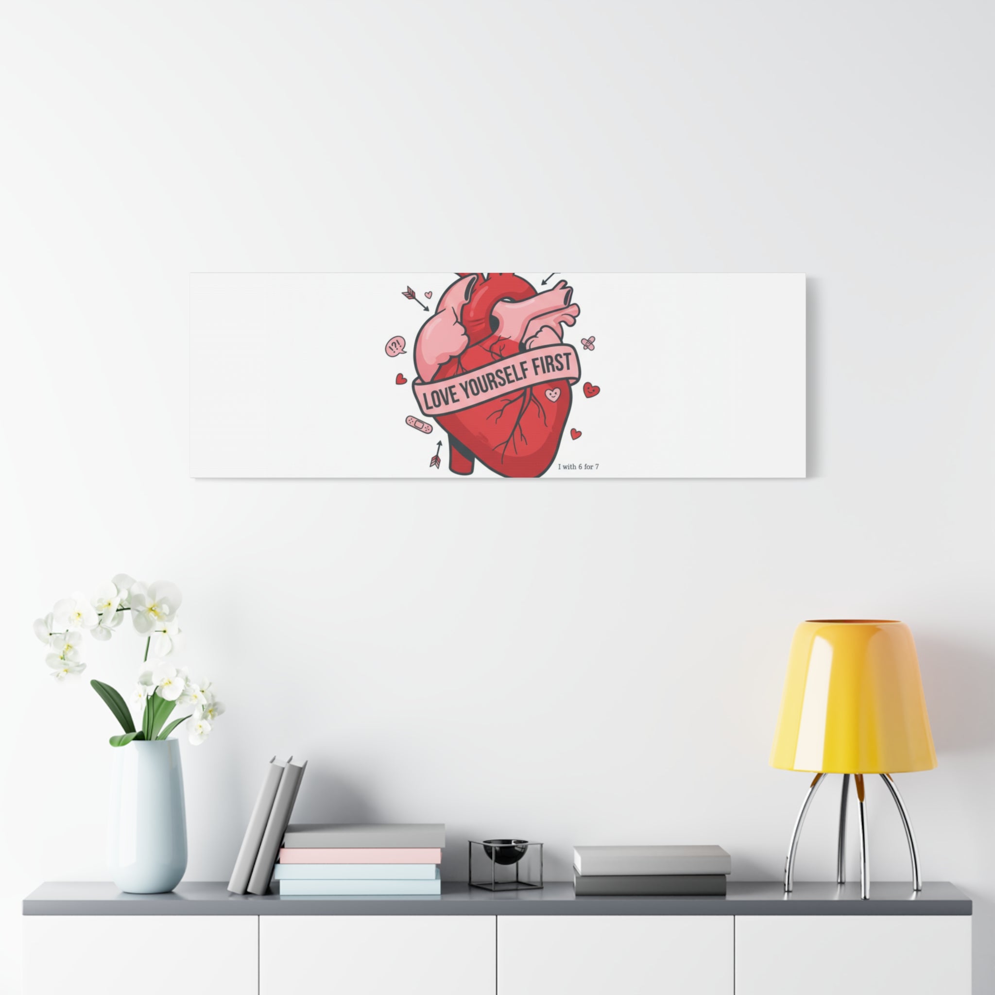 Love Yourself First Canvas, Hearts-with-a-Twist, Anti-Valentine Art
