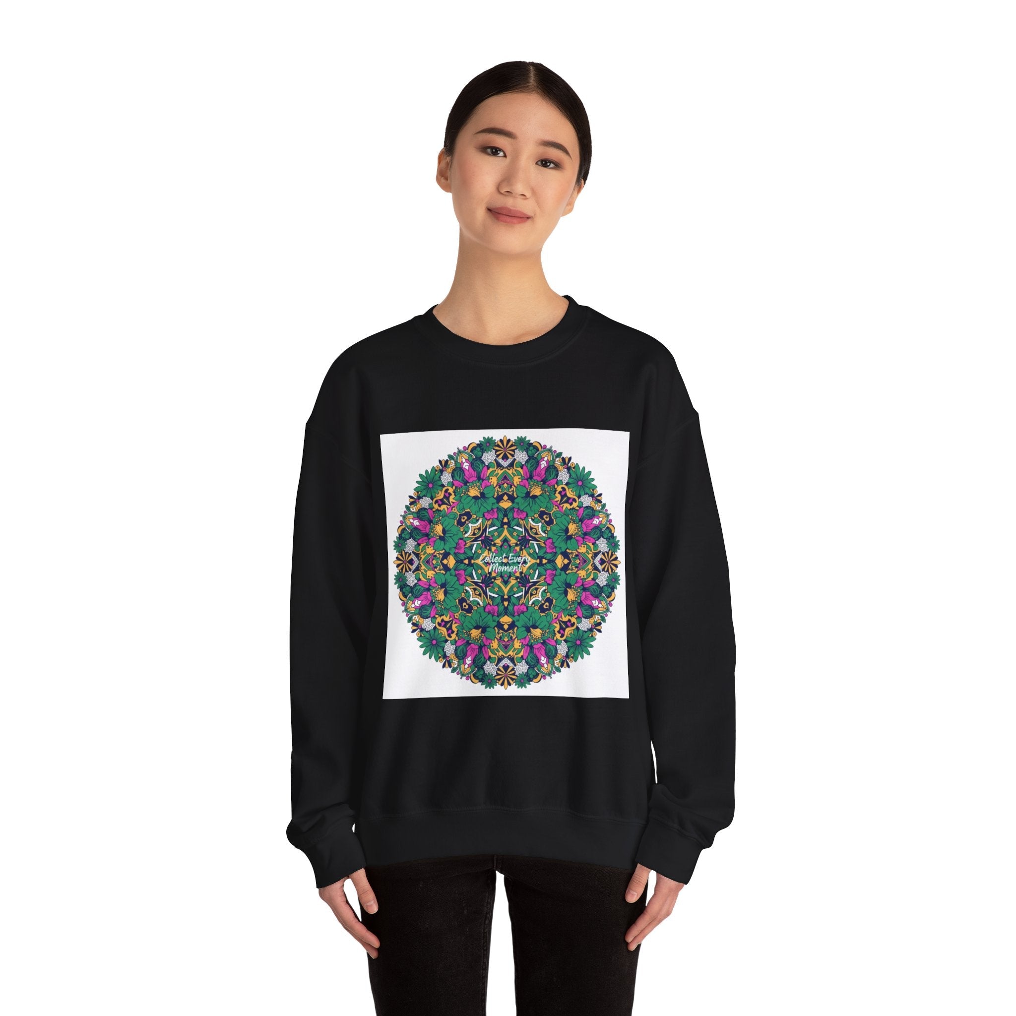 Psychedelic Botanical Mandala Crewneck | Festival Art Sweatshirt