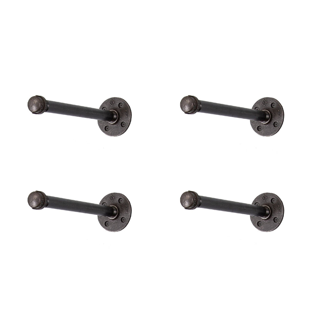 1/2 in. x 12 in. Noir Black Clothing Hanging Bracket Kit, 4 Pack