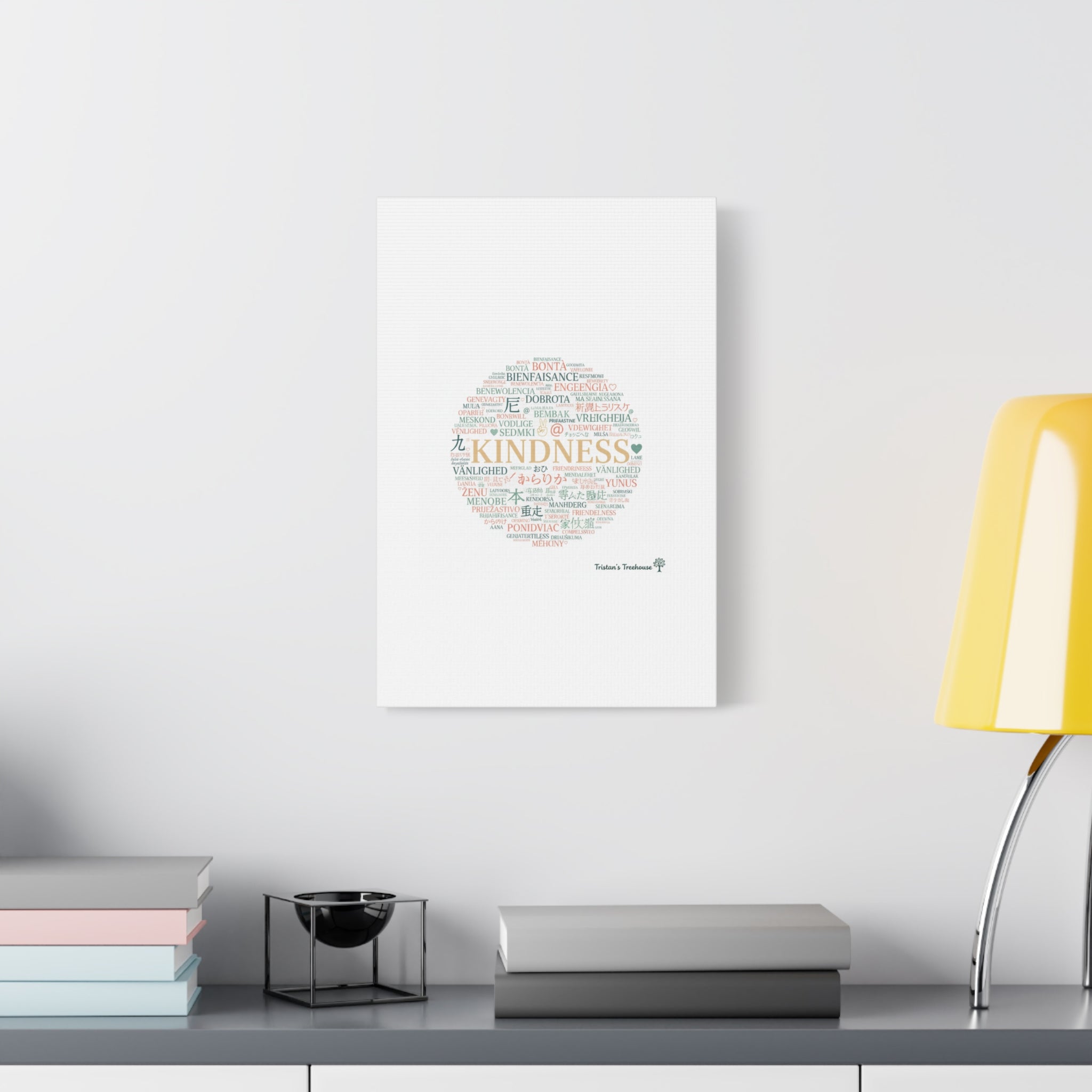 Kindness Word Cloud Canvas | Fresh Start Minimalist Wall Art