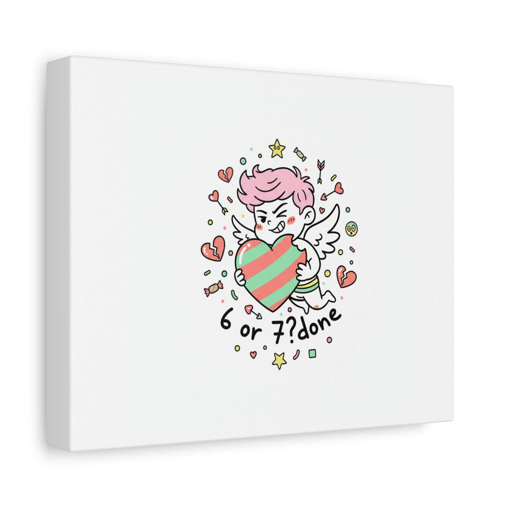 Weird Cupid heart illustration Canvas | Weird Valentine, quirky chaotic love