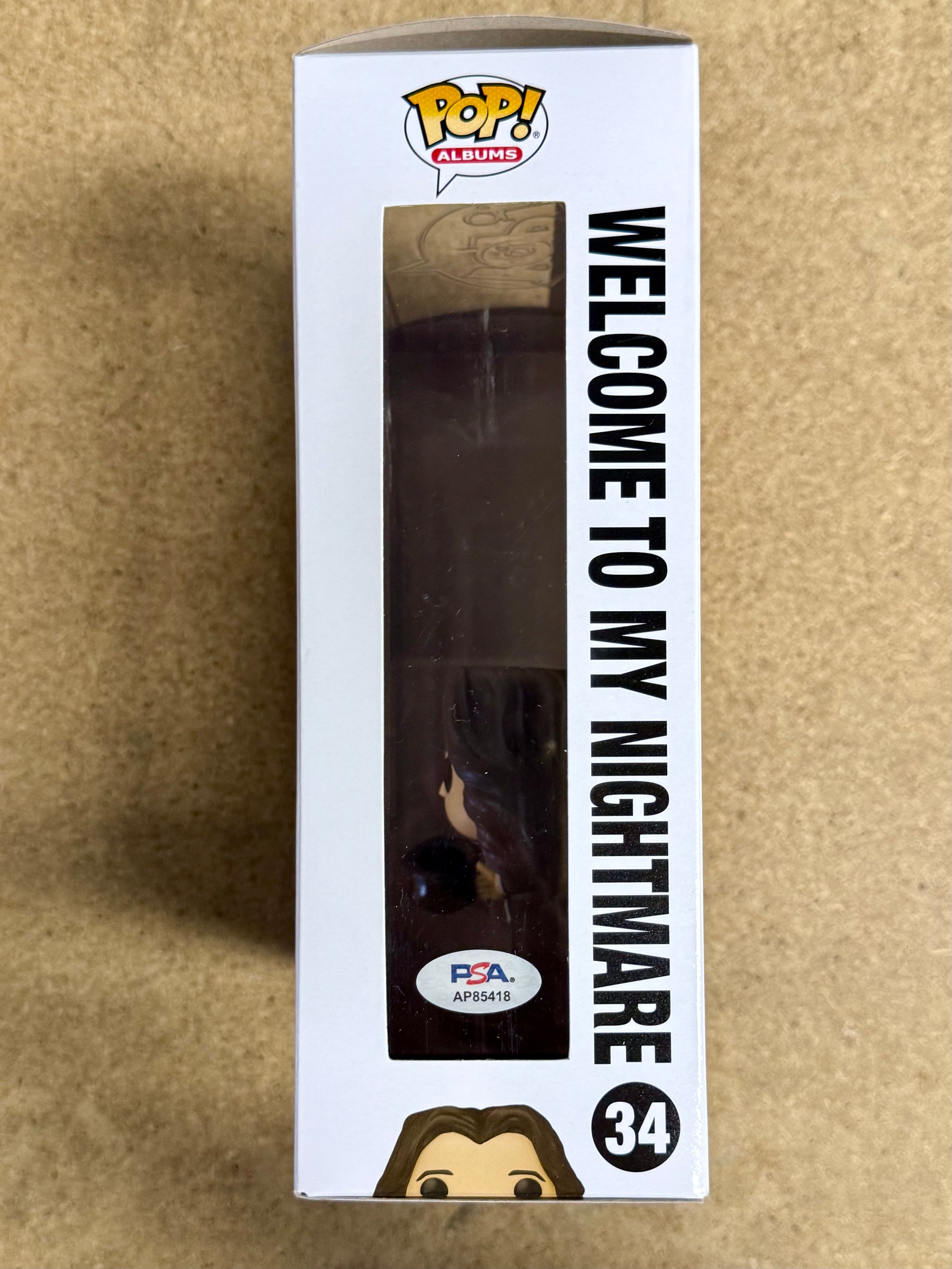 Alice Cooper Signed Welcome To My Nightmare  Funko Pop! Albums #34 With PSA COA