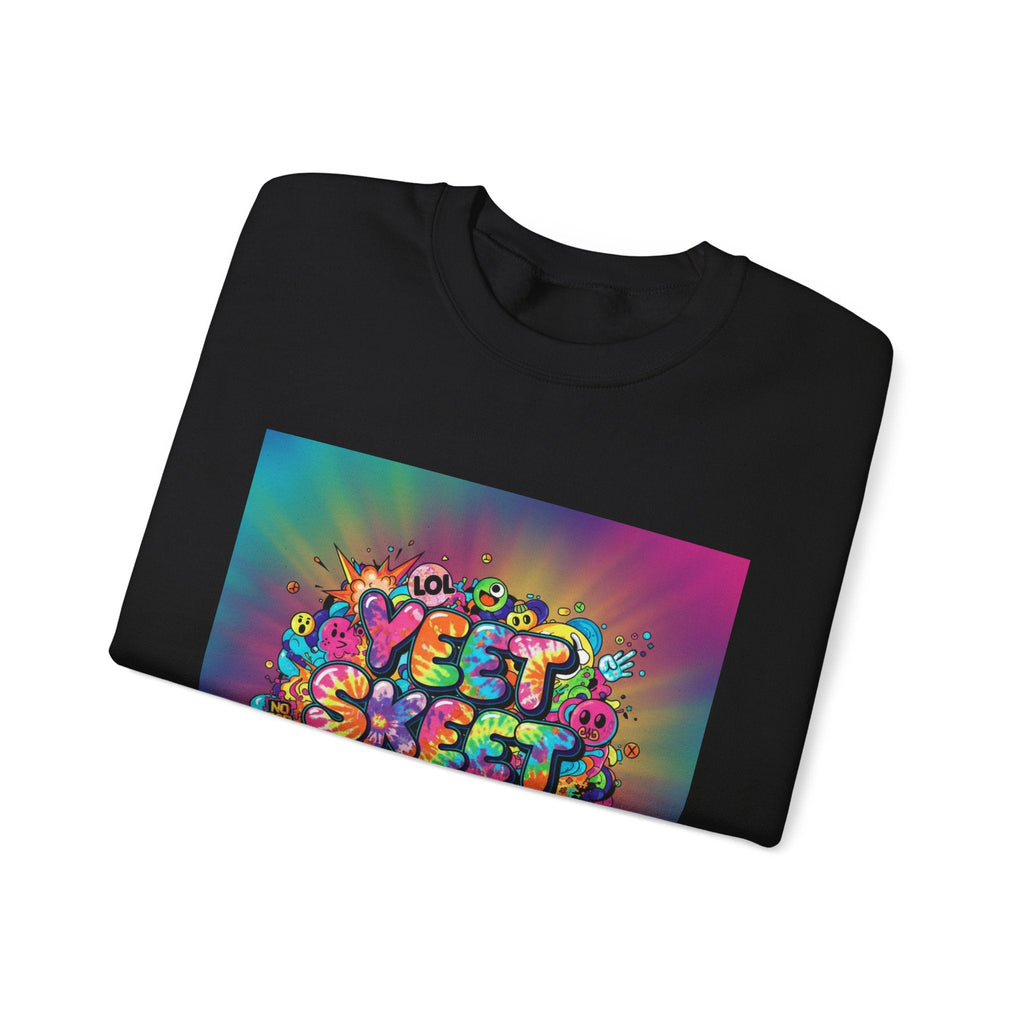 Yeet Sleep Repeat Sweatshirt | meme phrase, glitch graphic