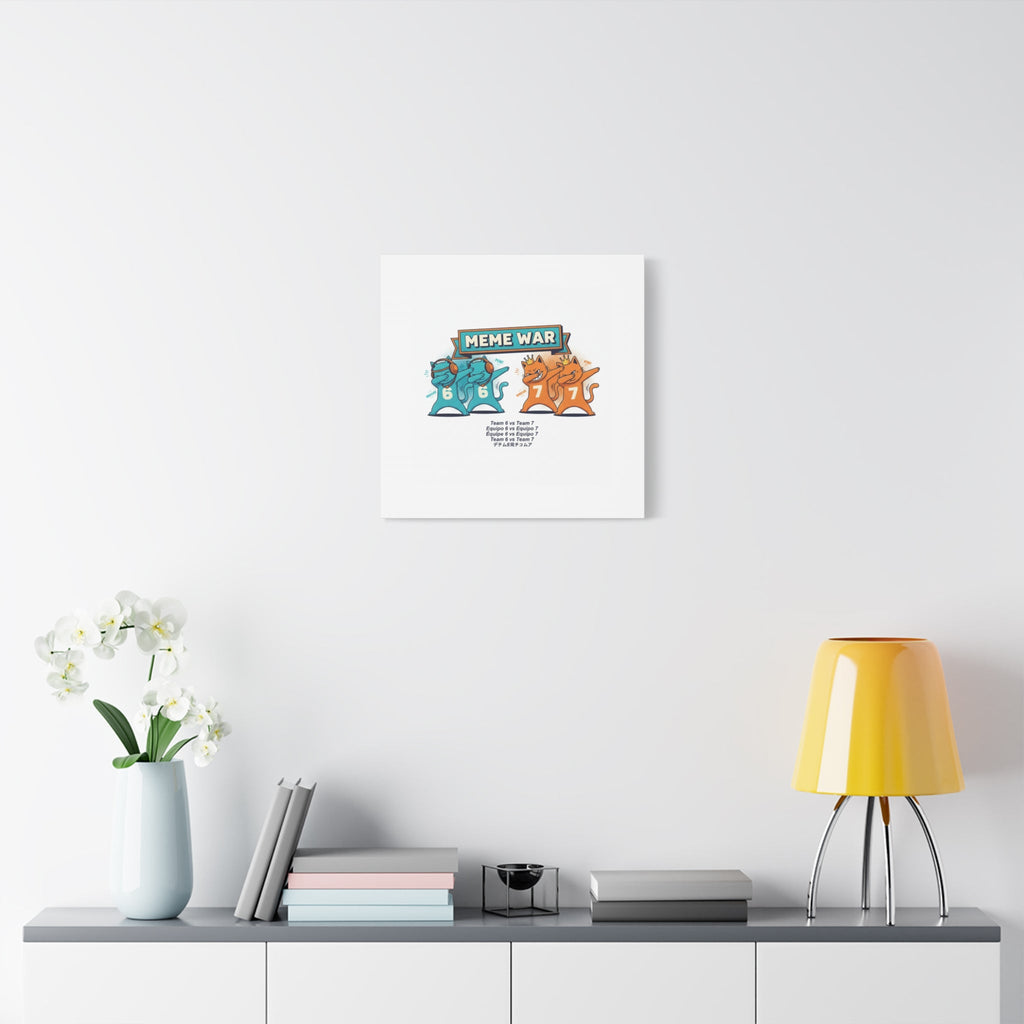 Meme War: Six vs. Seven Canvas Wall Art