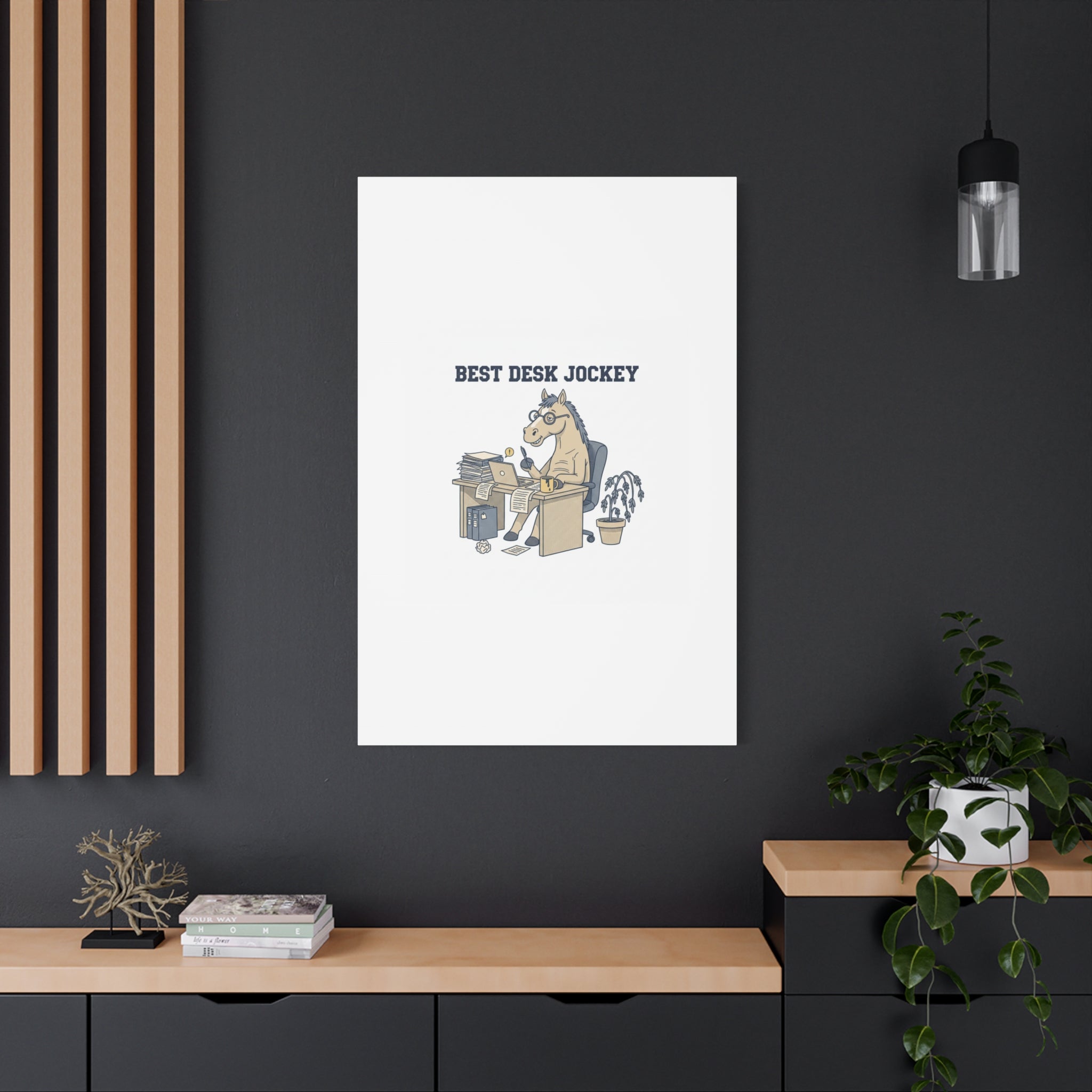 Best Desk Jockey Canvas, Workhorse Office Art | Corporate Burnout Parody