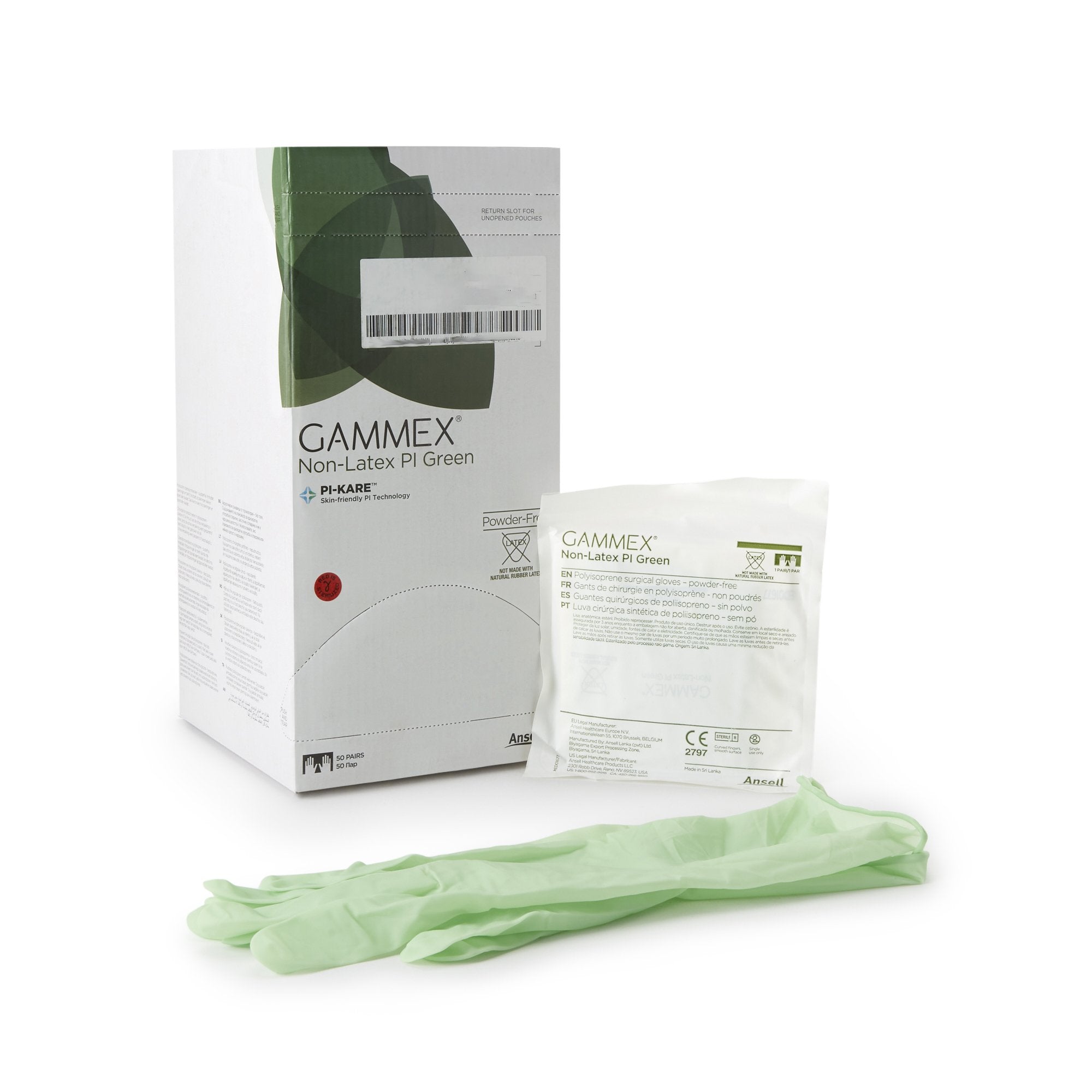 Gammex® Non-Latex PI Green Polyisoprene Surgical Glove, Size 8, Light Green 20685280