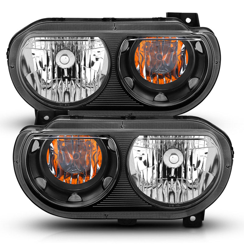 Anzo  2008-2014 Dodge Challenger Crystal Headlights Black