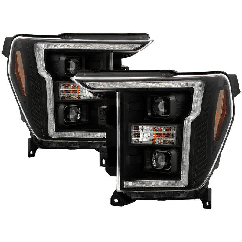 SPYDER Signature 20-21 Ford F150 (Halogen Model) Proj. Headlights - Black (PRO-YD-FF15021HALSI-BK) 5088703