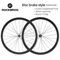 ROCKBROS Road Bike Carbon Fiber Wheels 700C Carbon Fiber Disc Brake 65mm Wheelsets Clincher