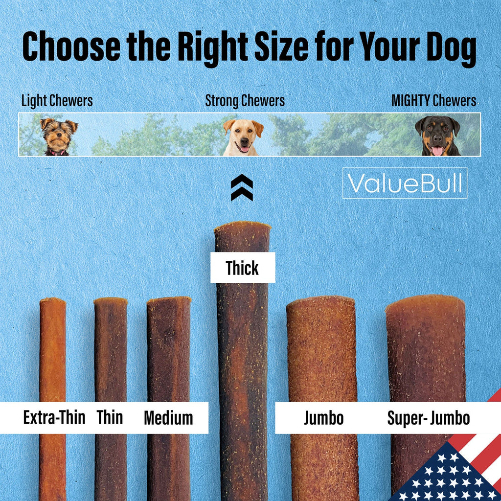 ValueBull USA Collagen Sticks for Dogs, 12 Inch Thick Chews, Natural Long-Lasting Dog Treats, 10 Count