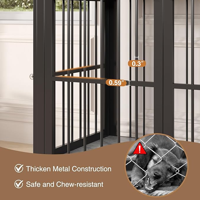 39.4" Dog Crate Furniture for Medium and Large Breed, Dog Kennel Furniture with Storage Shelf & Lockable Wheels, Heavy Duty Wooden End Side Table Pet Cage Indoor, Chew - Resistant, Grey - PhishStones Products