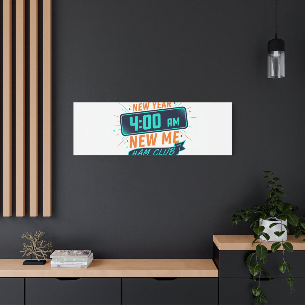 4AM Club New Year Graphic Canvas | Holiday Party Novelty, Festive New Year Decor
