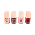 Crimson Gel Nails – 4-Piece Nail Polish Set with Top Coat