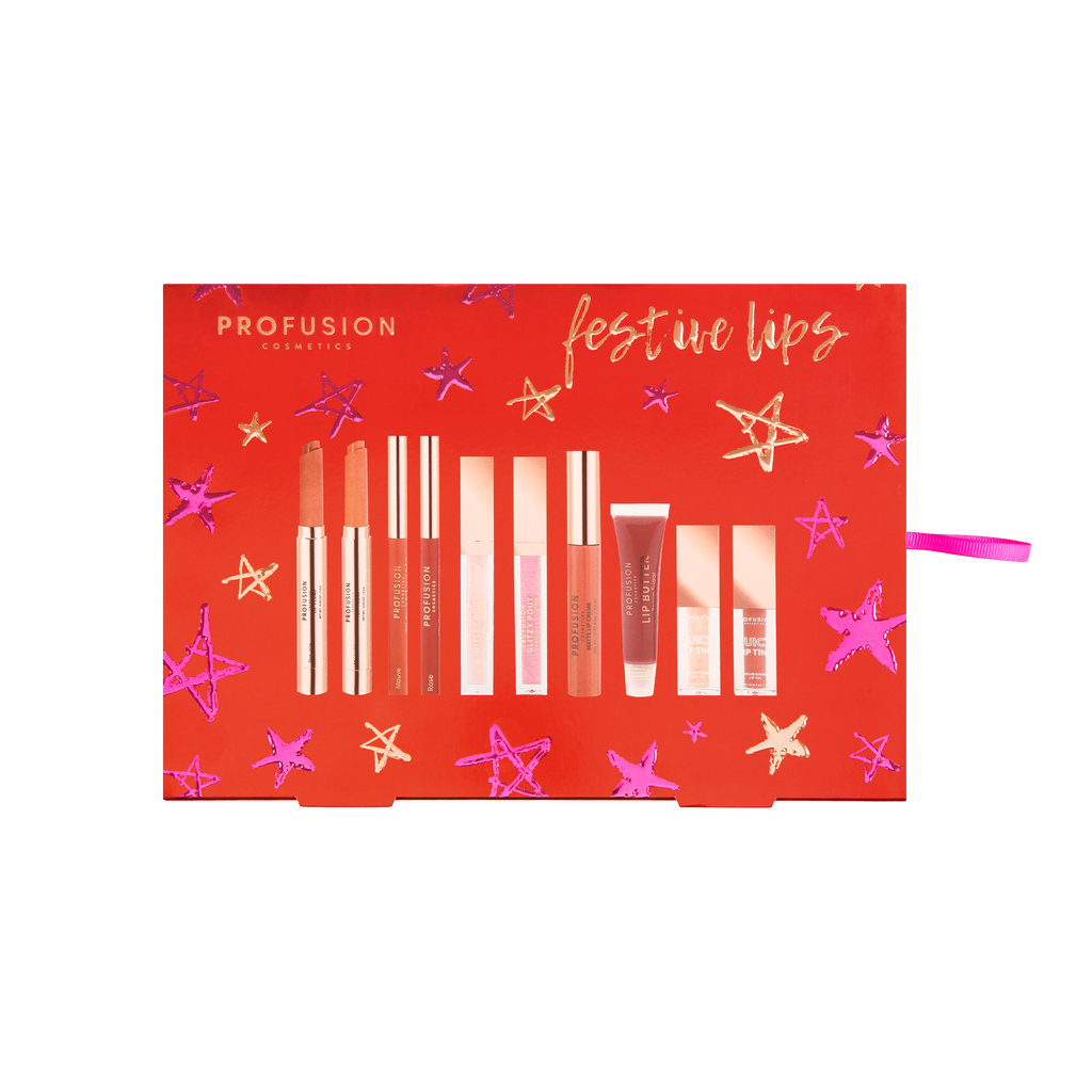 Crimson Festive Lips – 10-Piece Lip Collection