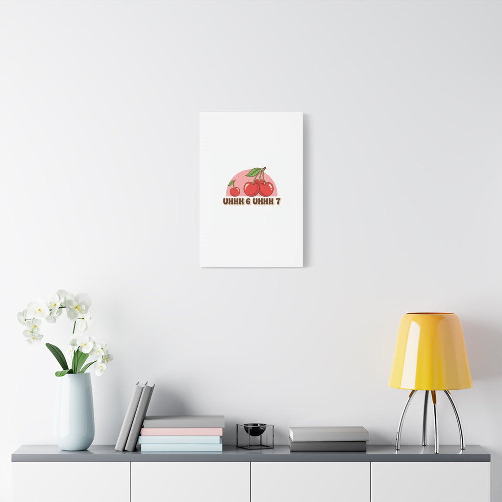Six Severn Cherry Retro Graphic Canvas | kawaii fruit print, vintage cherry design