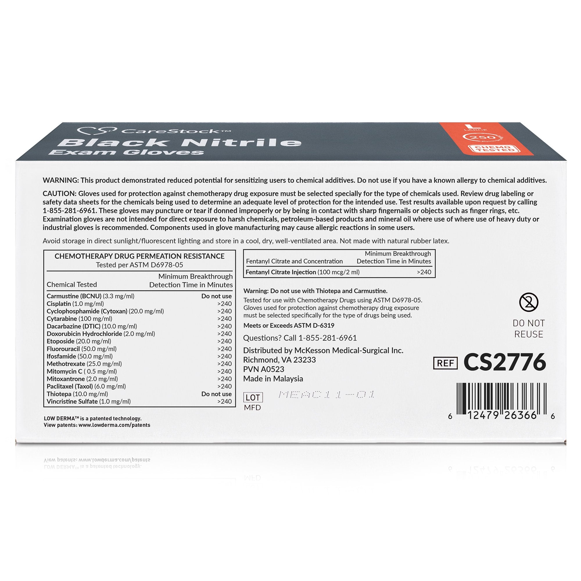CareStock™ Nitrile Exam Glove, Large, Black CS2776