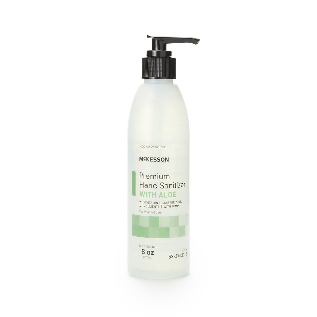 McKesson Premium Hand Sanitizer with Aloe, 8 oz., Gel, Pump Bottle 53-27033-8
