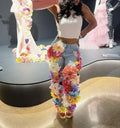3D Flower Jeans | Designer Streetwear Denim | Maison Novaire