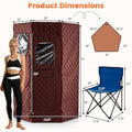 3L Portable Steam Sauna for Home Fast-Heat with 9-Level Remote Control and Folding Chair