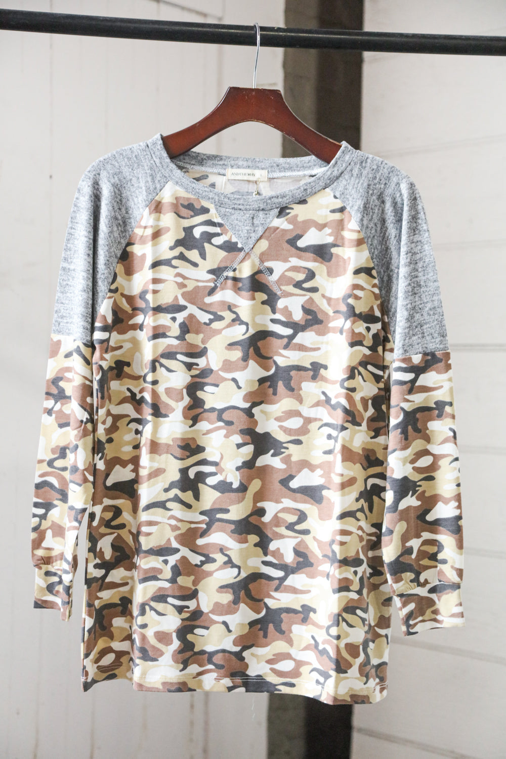 Camo Raglan Top