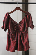 Red Glitter Holiday Top