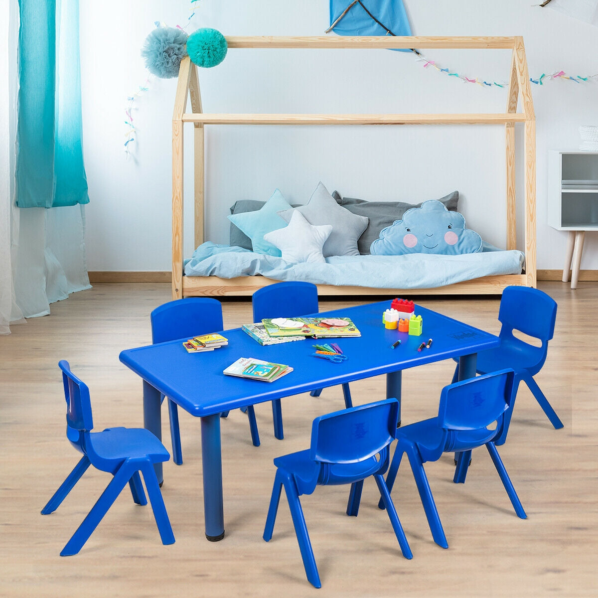 6-pack Kids Plastic Stackable Classroom Chairs