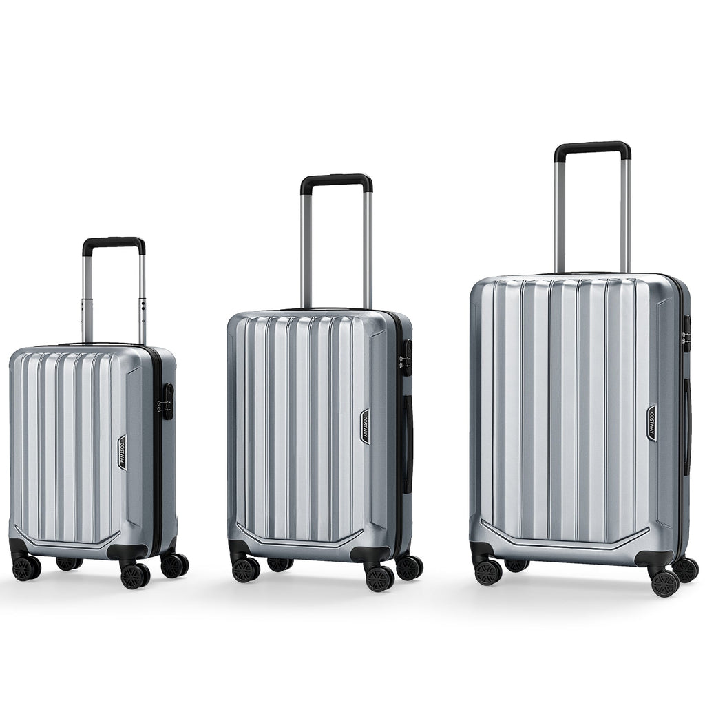 3-Piece Hardside Luggage Set (20/24/28 Inch) Lightweight with 3-Digital Lock