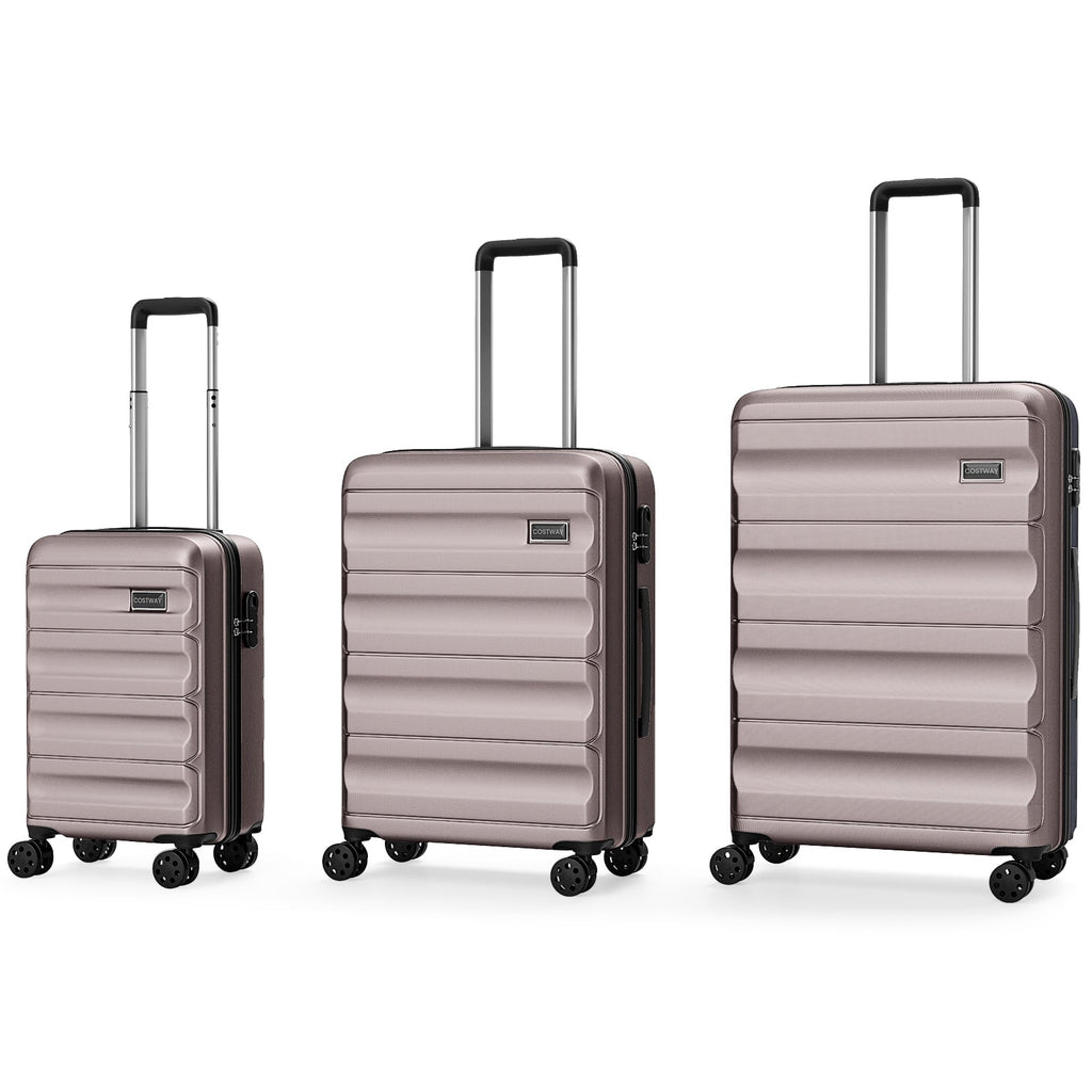 3-Piece Hardside Luggage Set 20/24/28 Inch Lightweight Hardside Suitcases