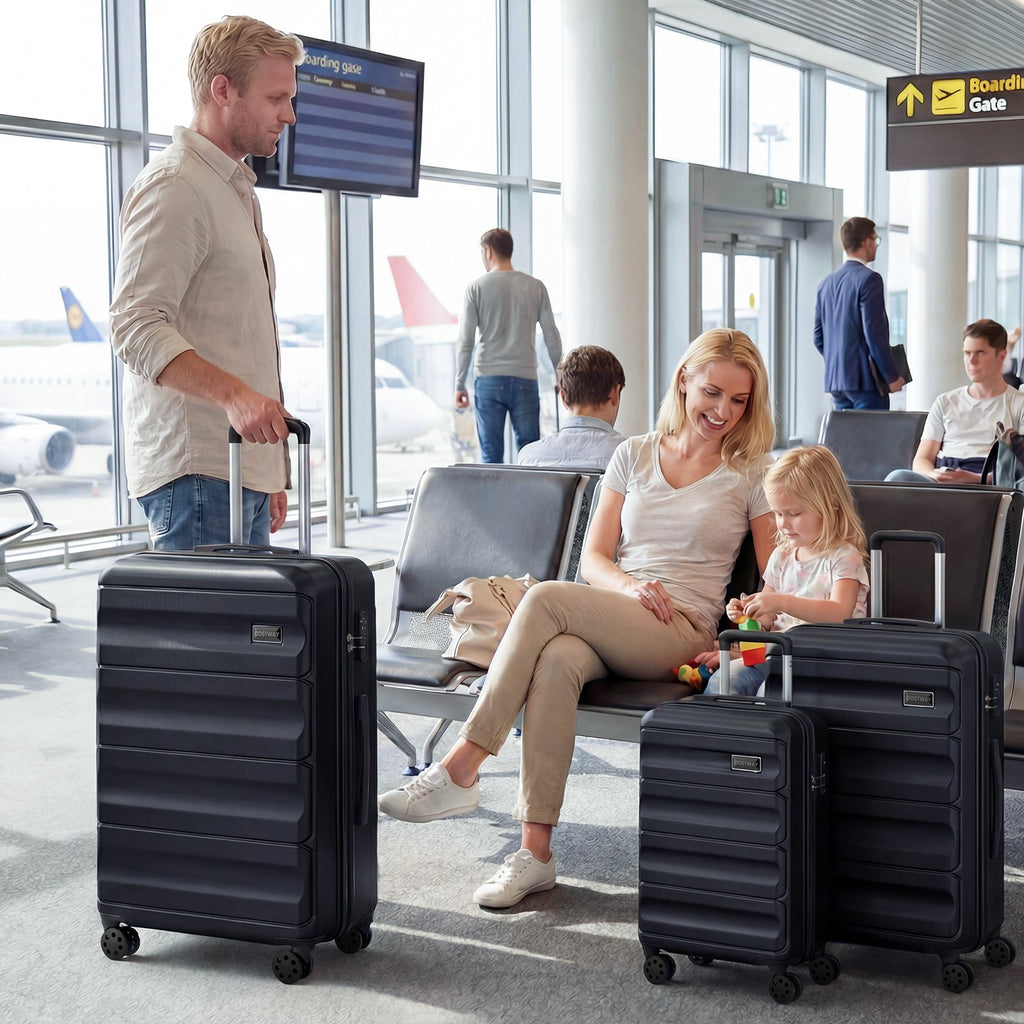 3-Piece Hardside Luggage Set 20/24/28 Inch Lightweight Hardside Suitcases
