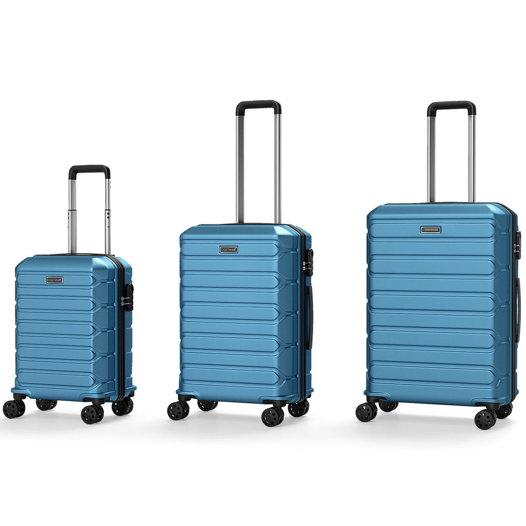 3-Piece Hardside Luggage Set Lightweight Hardside Suitcases with 8-Spinner Wheels