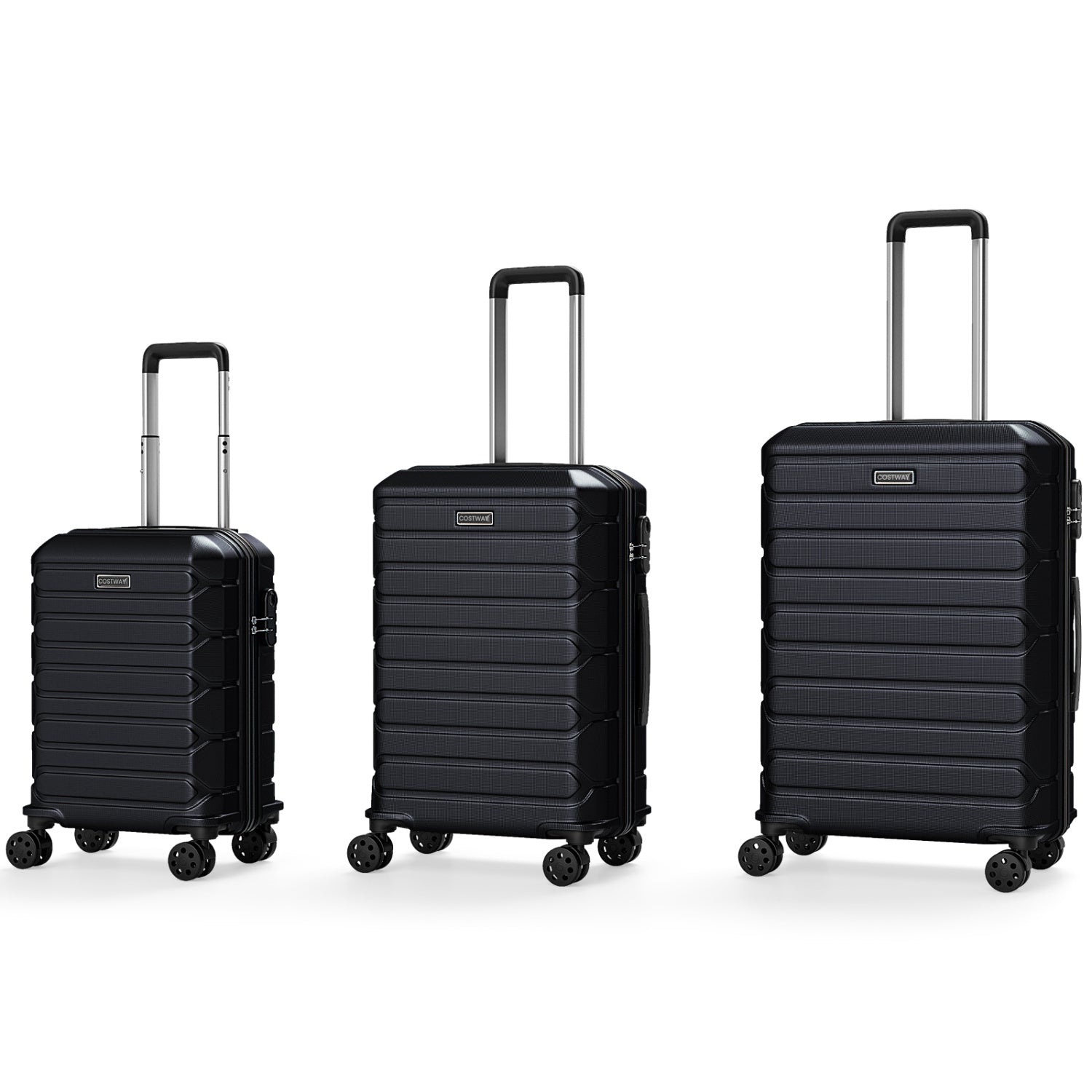3-Piece Hardside Luggage Set Lightweight Hardside Suitcases with 8-Spinner Wheels